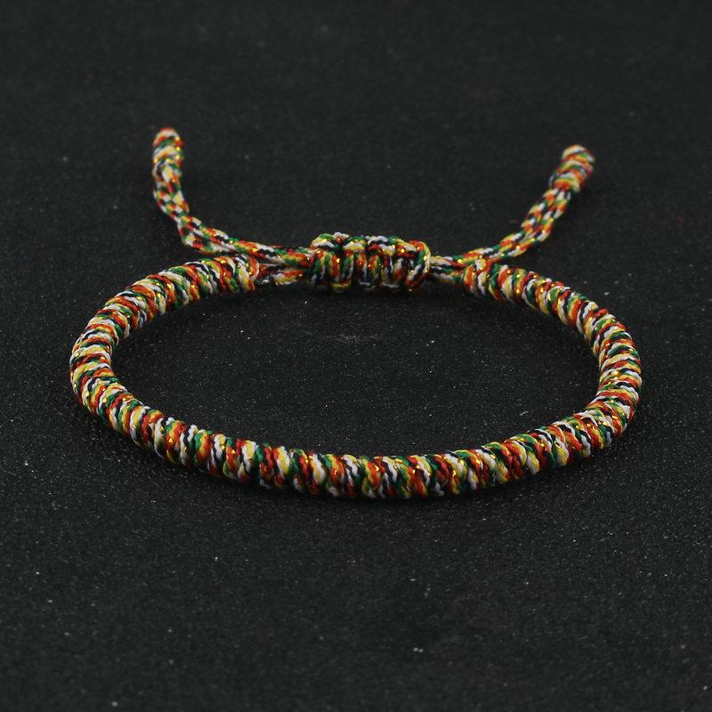 Tibetan Buddhist Bracelet Lucky Handmade Braided Adjustable King Kong Knot Red Thread Charm Bracelets for Women Men Couple Lover