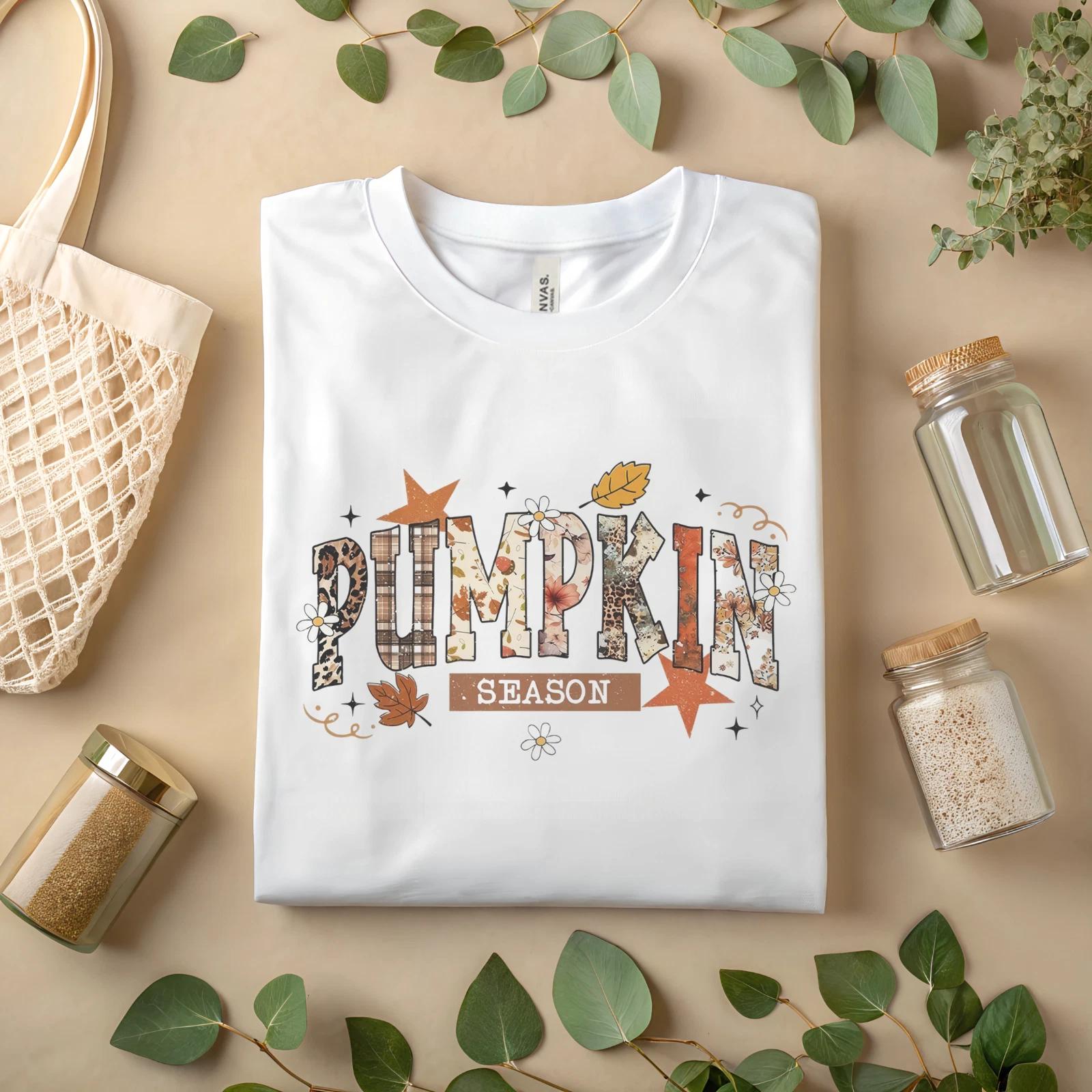 Pumpkin Season Graphic T-Shirt – Cute Fall Autumn Tee A285 L