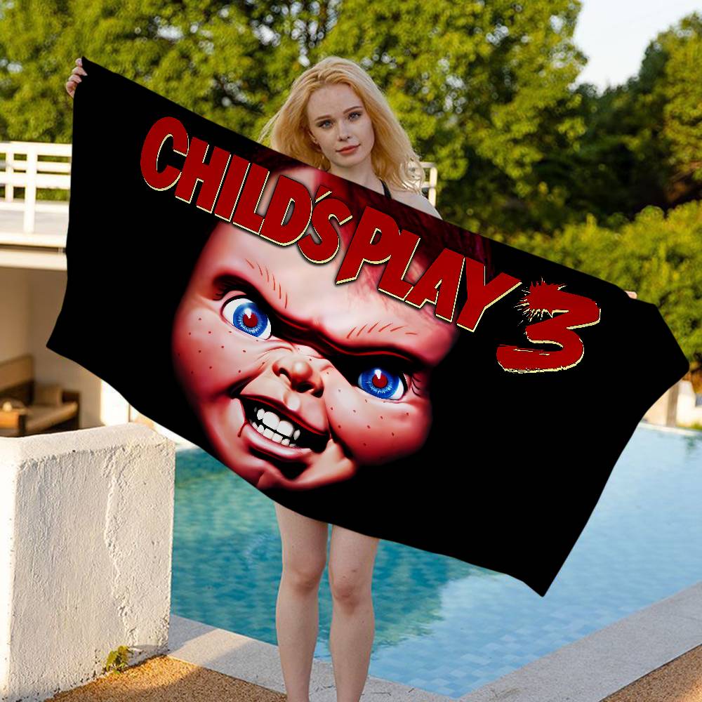 Classic Horror Movies Childs Play Anime Beach Swimming Towel Soft Absorbent Washcloth Children's Gifts For Kids Travel Camping
