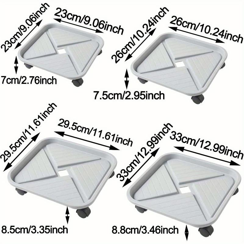 Klatka na kulę roślinną z czterema kółkami i tacą ociekową, Kwadratowy wózek do doniczek, Mobilny stojak na rośliny ogrodowe na kółkach