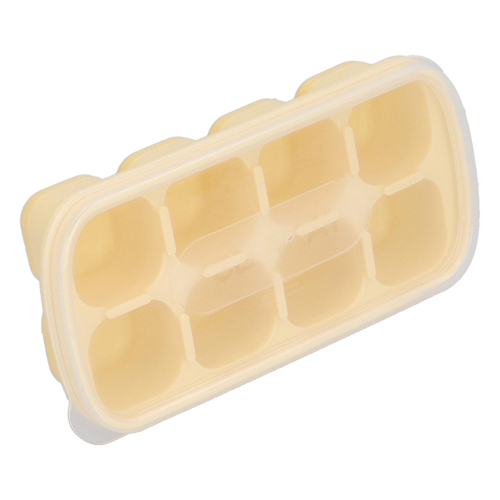

8 Grid Ice Cube Tray with Lid Food Grade Household Ice Cube Mold for Home KitchenYellow жёлтый