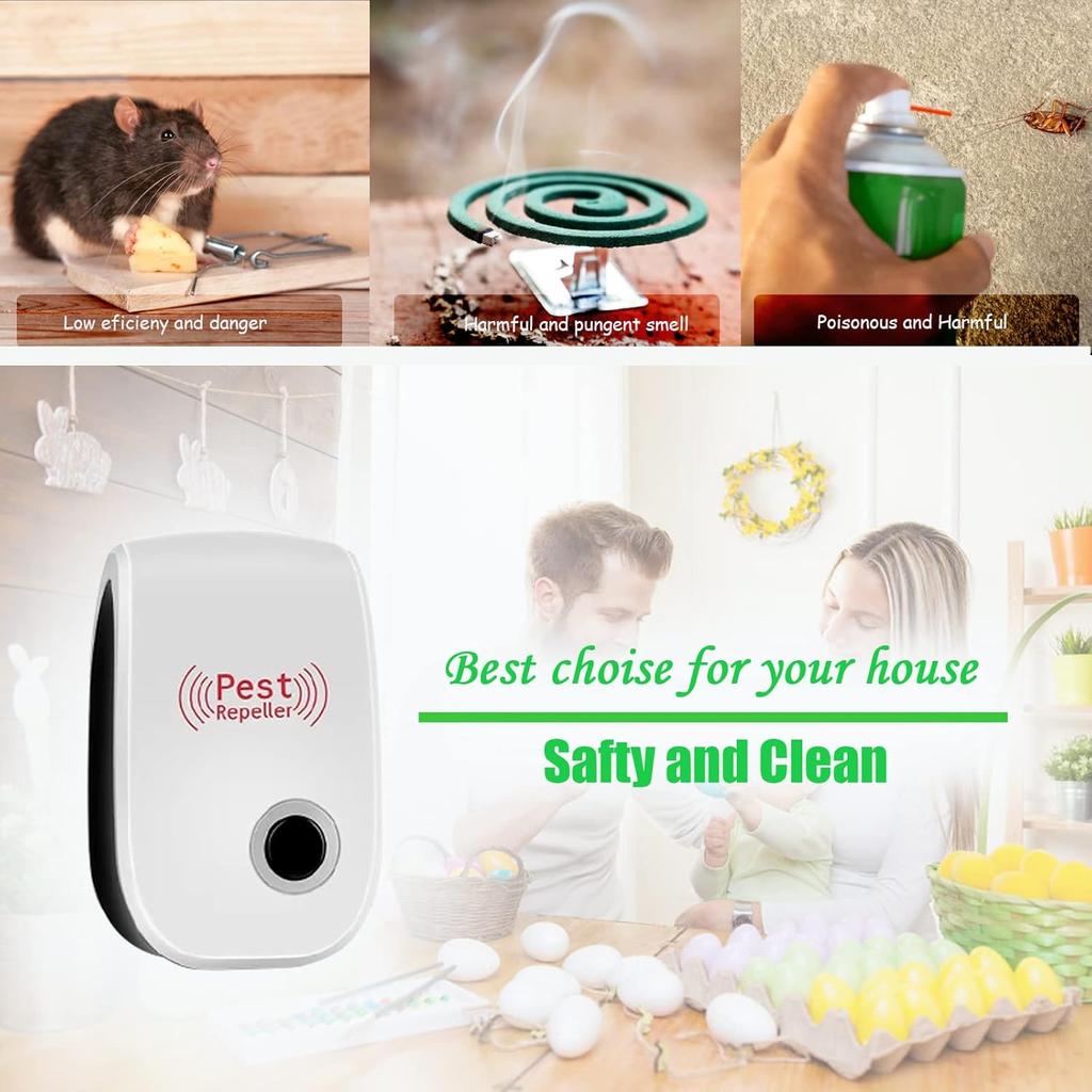 Ultrasonic Mice and Rats, Ultrasonic Mouse Device, Ultrasonic Pest Repeller for Indoor Mouse Repellent Device for Insects, Mosquitoes, Cockroaches,