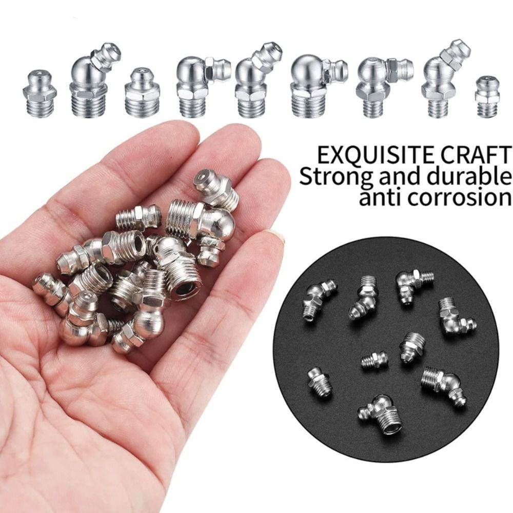 60pcs High Quality Grease Nipple Fittings Metric System Metal Grease Nipple Set Automobile