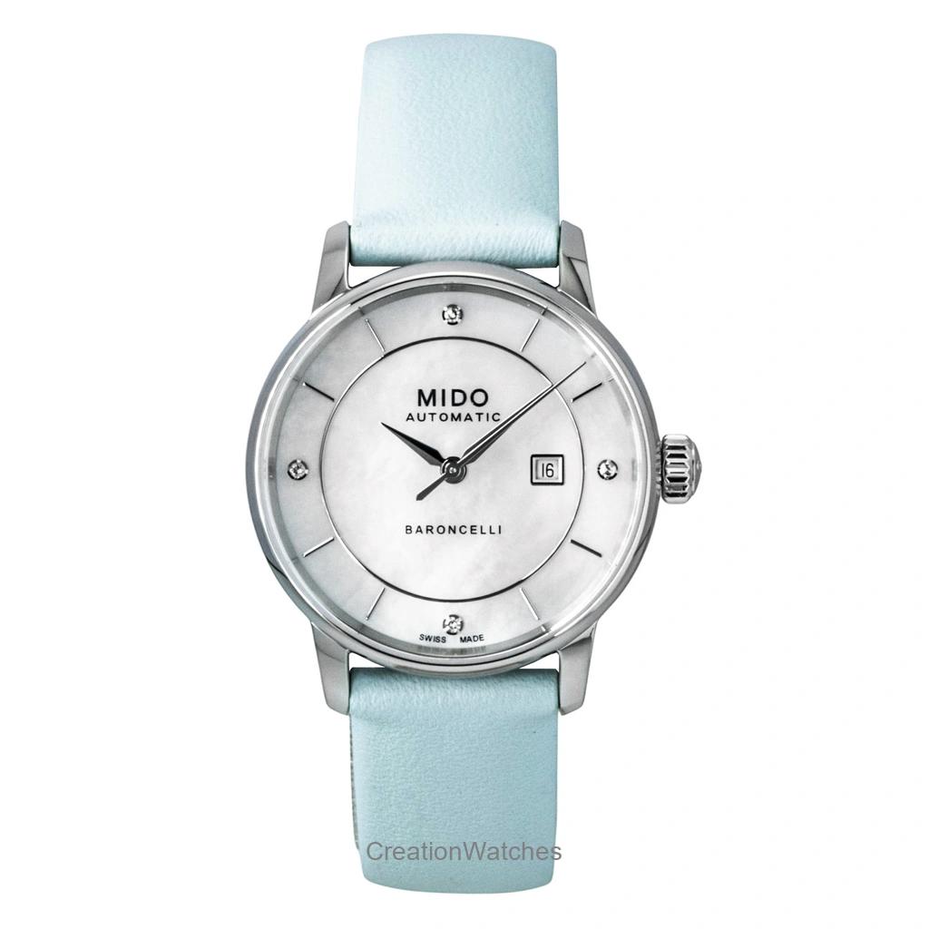 

Женские часы Mido Baroncelli Special Edition Diamond MOP Dial Automatic M037.207.16.106.00 с бриллиантами и перламутровым циферблатом, автоматические, с дополнительными ремешками мать жемчужного