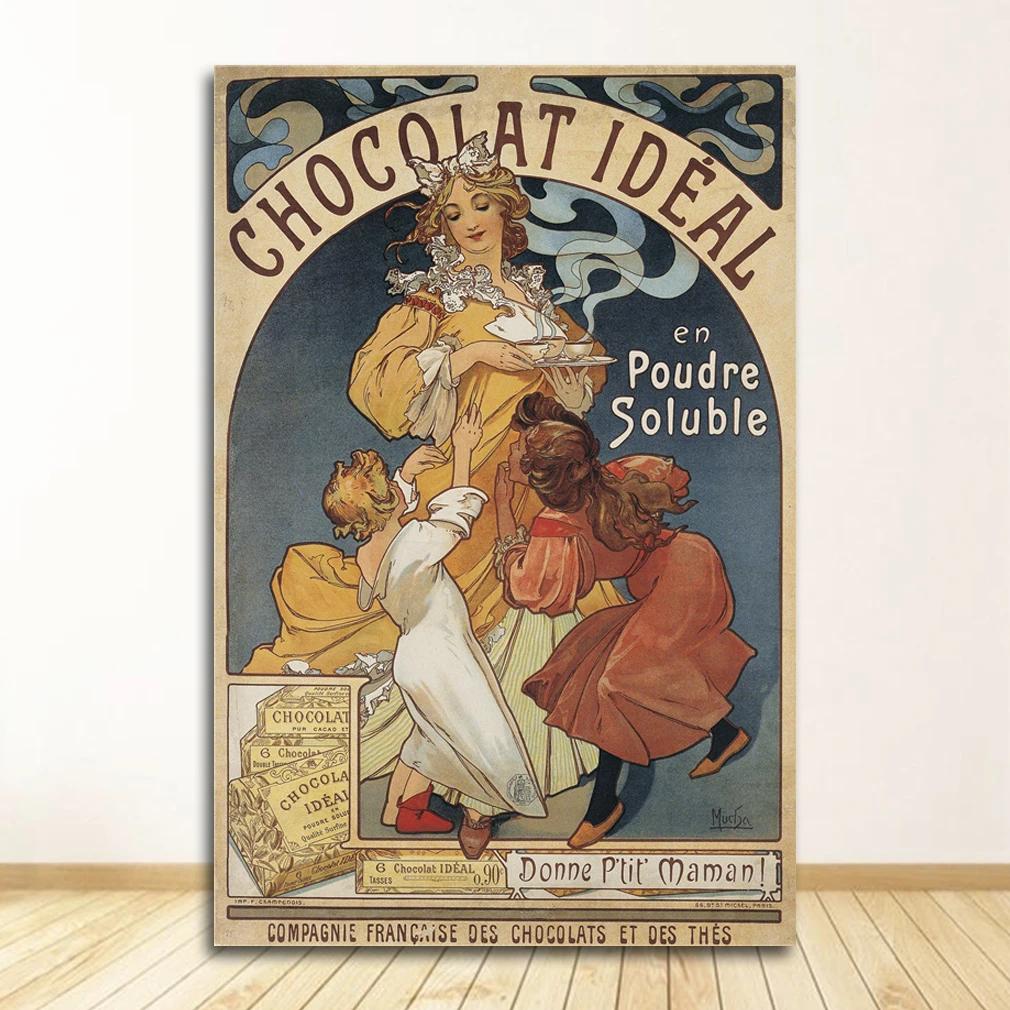 Vintage Alphonse Mucha Classic Artwork Nouveau Art Poster and Prints Canvas Painting Wall Art Pictures for Home Room Decor