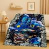 3D Illusion Underwater World Breaking Wall Art Flannel Blanket,Ultra Soft Warm Plush Throw for Home Bedroom Bed Sofa Cover Gift