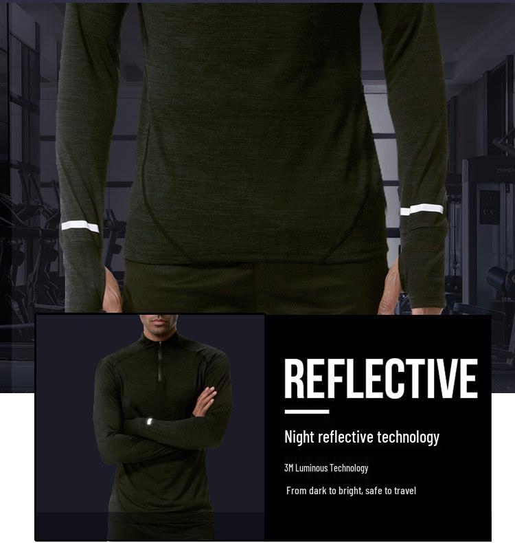 Men's Quick-Dry Long Sleeve Running T-Shirt for Autumn/Winter, Loose Fit Sportswear for Outdoor Basketball and Fitness Training
