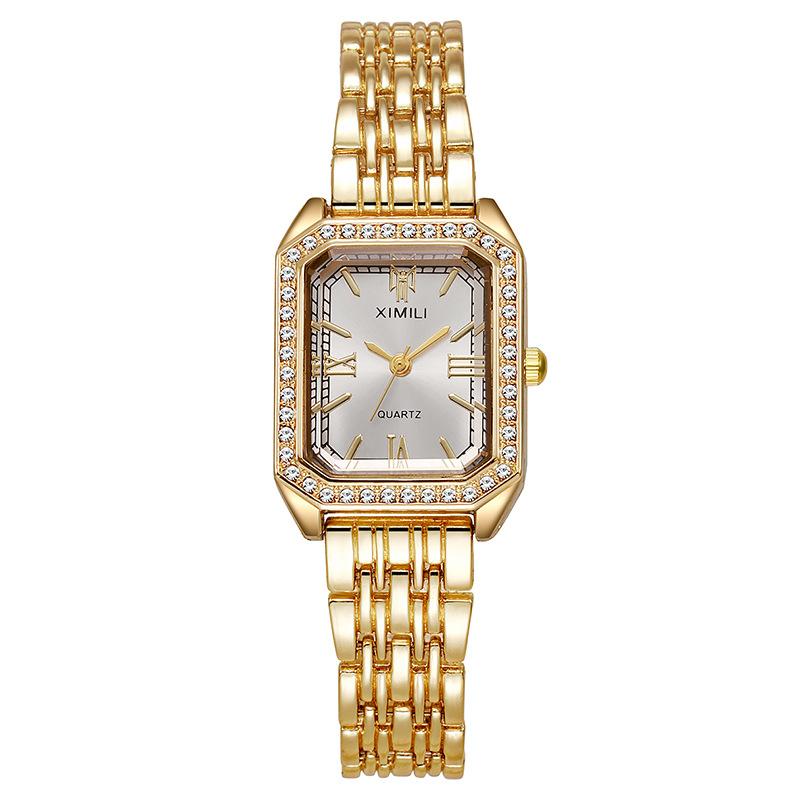 New fashionable and elegant diamond-encrusted quartz watch square women s watch women s watch light luxury temperament watch manufacturer