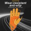 Yellow Classic Goat Leather Motorcycle Gloves With Hole Summer Cycling Bicycle Riding Gloves For Motorcyclist Protective Gloves