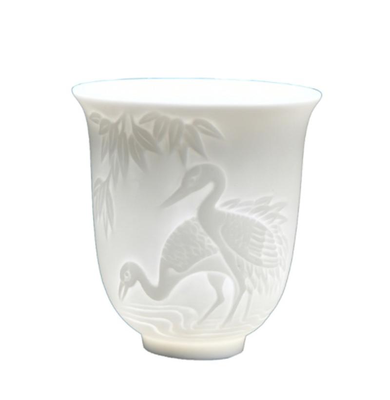 Ceramic Dragon Phoenix Tea Cup Zen Jade Porcelain Cup Water Creative Printed Small Tea Bowl Birthday Gifts Master Cup Drinkware | Tea Cup