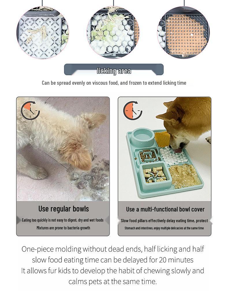 Silicone Non-Slip Waterproof Pet Feeding Mat - Easy Clean, Slow Feeder, Leakproof for Cats & Dogs