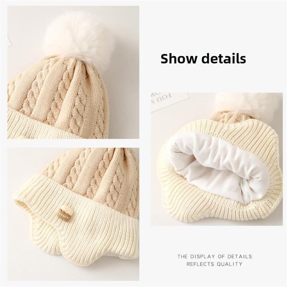 Warm Pullover Cap Pompom Beanie Hat New Knitted Cap 0-3Y