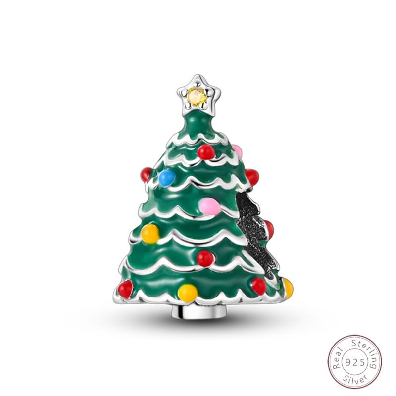 Christmas Charm Bead Pendant Copper Christmas Elk Santa Snowman Claus Charm Fit Original Bracelet Women Diy Jewelry