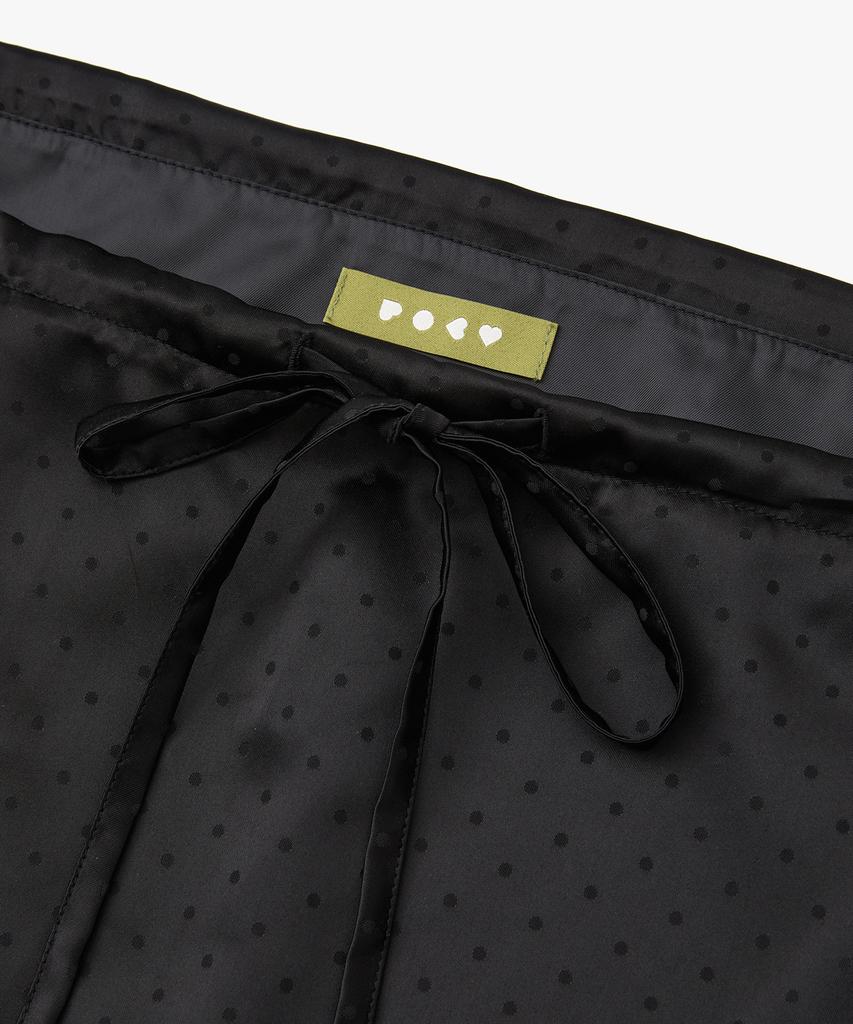 Forev Dotted Drawstring Skirt - Black