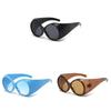 Stylish European American Big Frame Catwalk Sunglasses 2023 New Retro Elliptical Shades Ins Streetwear Black Lens Red Frame