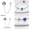 Fit moda 925 pulseiras originais 925 prata azul astronauta aeronaves encantos de viagem contas pingentes para mulheres moda jóias diy