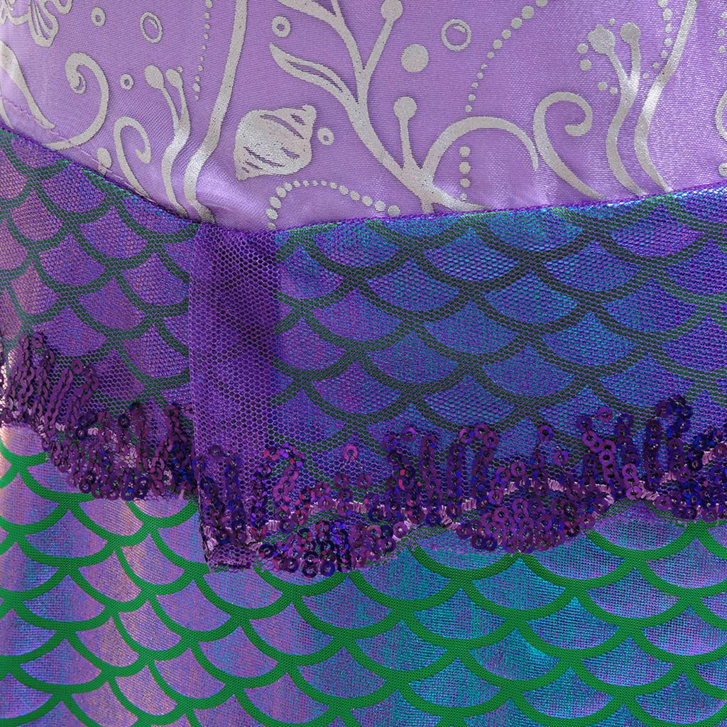 Little Mermaid Ariel Princess Costume For Girls Purple Carnival Cosplay Birthday Party Mermaids Dress Christmas Children Clothes