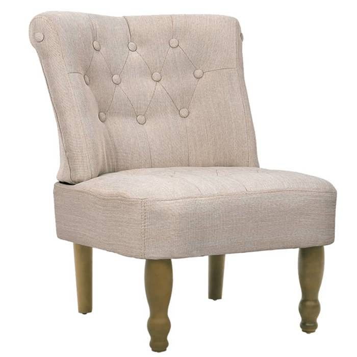 VidaXL Fauteuil de style France Crème Tissu 240286