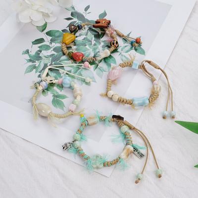 Jingdezhen Ceramic Bracelet Heavy Industry Weaving Star Small Fresh Sweet Bracelet Couple Student Girlfriend Weaving Hand