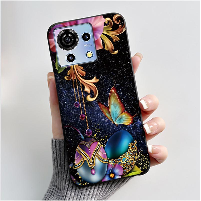 Süße Cartoon Hülle Für ZTE Blade V50 Vita 4G Bedruckte Schale Schutzhülle Weiches Silikon Schwarzes Gehäuse
