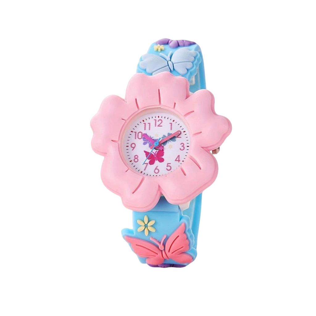 Children's Watch,Cute Floral Silicone Watch,Soft Silicone Waterproof Kids Wristwatch,Accurate-Quartz Cartoon Watch