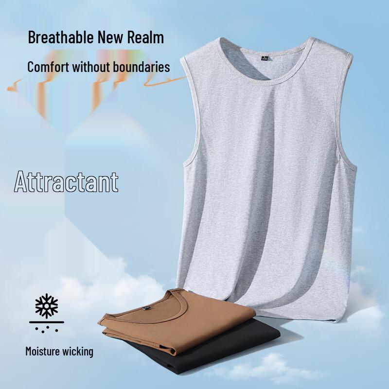 Jeanswest Heren Zomer Katoenen Mouwloos T-shirt met JZS Verguld Landschap Print