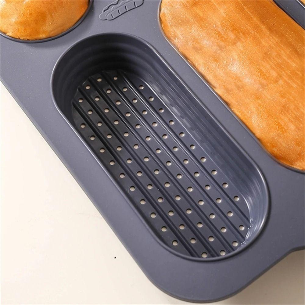 Creative Hot Dog Bun Pan DIY Silicone Cookie Mold Multi-purpose Baking Mould Tray  Kitchen