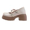 Leather platform Mary Jane shoes women's new uniform single shoes 9cm inner height increase with skirt women's shoes 33