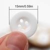 30pcs 15mm/0.59in Black White Resin Buttons Round 4 Holes Solid Color Buttons For Clothes Shirt DIY Accessories
