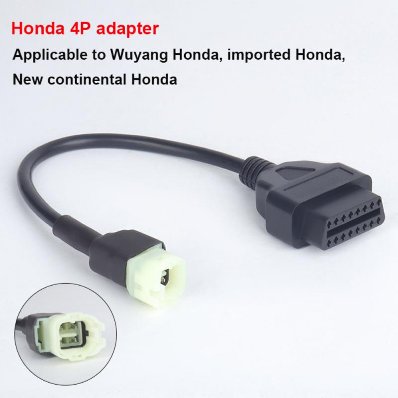 

Motorcycle Cable For Honda 4 Pin/6 Pin Plug Cable Diagnostic Cable 4Pin/6Pin to OBD2 16 pin Adapter чёрный