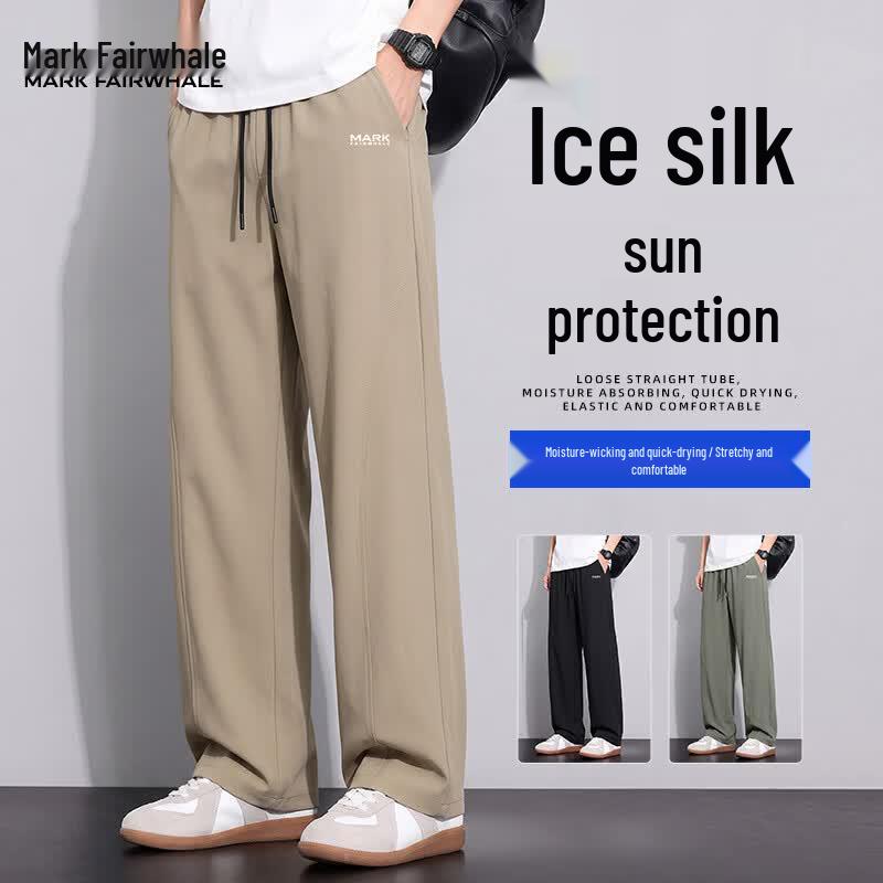 Mark Fairwhale Men's Ice Silk Cooling Straight-Leg Casual Pants