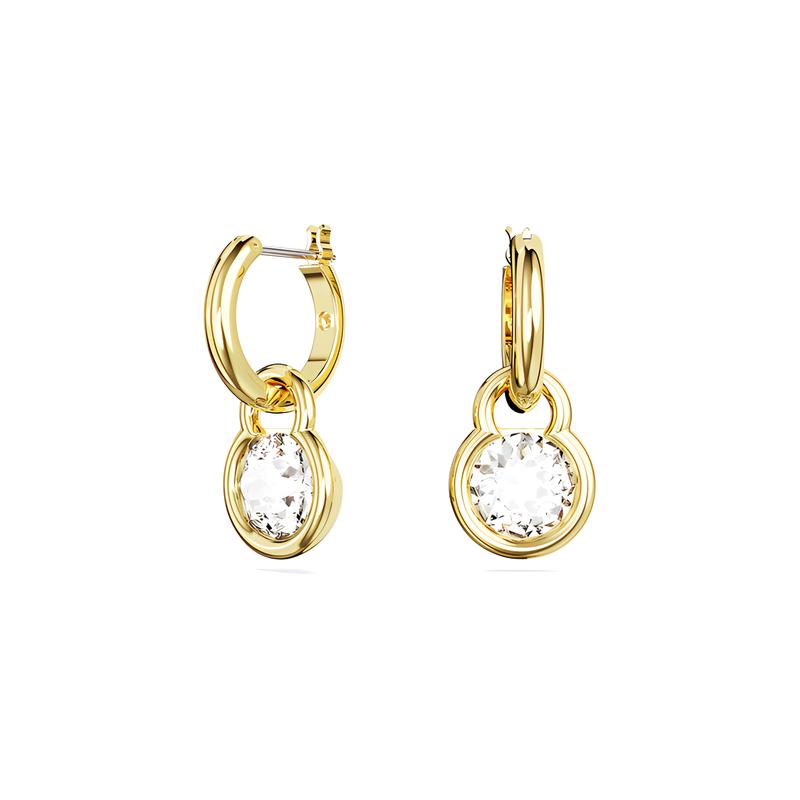 Swarovski Dextera drop-shaped inlaid cutout earrings for women gold 5666023