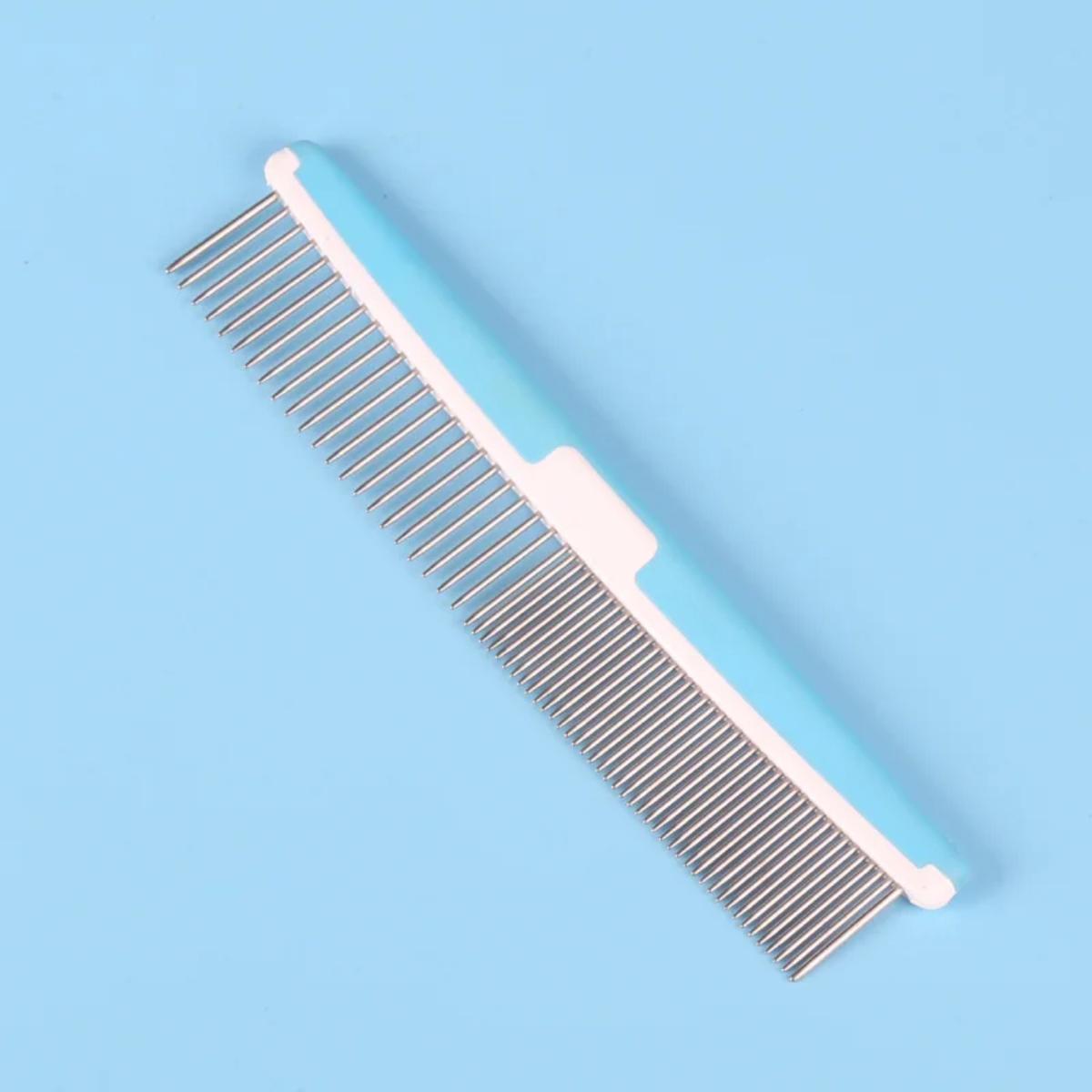 

Cat Dog Comb with Smooth Stainless Steel Teeth Professional Dog Grooming Tools for Removes Tangles and Knots Pet Comb for Dogs синий