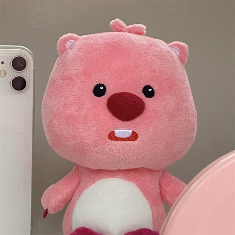 Loopy Little Beaver Ruby Plush Toy with Cute Doll Taiyaki Pig Hat & Potato Chip Bag Gift Beaver Figure