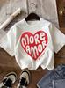 Cute Spanish More Love Heart Print Short Sleeve Tshirt For Girls Fun Design For Casual And Sporty Occasions Summer Outings