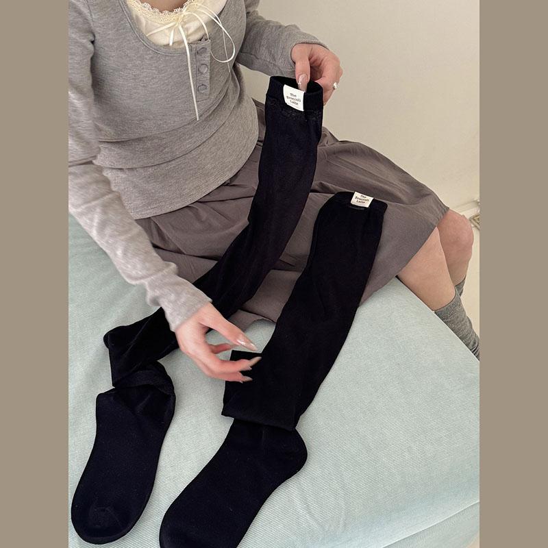 

INS Style Thigh High Socks Women Stockings Solid Color Mesh Calf Sock Stockings Japanese JK Knee High Socks Thigh High Stockings One Size чёрный