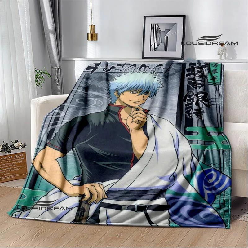 GINTAMA Cartoon Printed Blankets Picnic Blanket Warm Flannel Blankets Home Bed Linings Blankets for Beds Birthday Gift