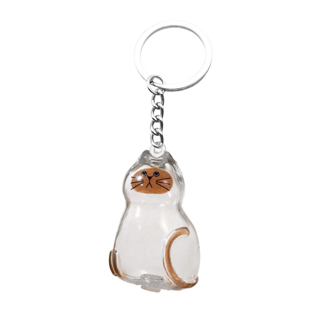 

Cat Hair Storage Bottle Transparent Adorable Pet Fur Keepsake Keychain for Collecting Cat And Dog Hair Pet Memorial Gift