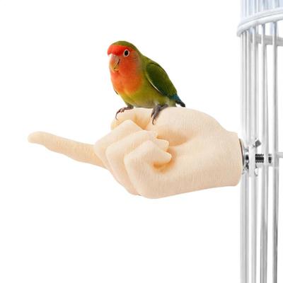 Bird Perch Stand Bite-Resistant Interactive Hand Shape Pet Supplies Bird Cage Perches for Lovebird Conures Cockatiels Lawns