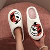 Fashion 2024 Halloween Pumpkin Pattern Embroidery Slippers Men Women Autumn/winter Furry Couple Cotton Slippers Non-slip Indoor Slippers