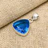Blue Topaz Gemstone Handmade 925 Sterling Silver Jewelry Pendant For Engagement Gift