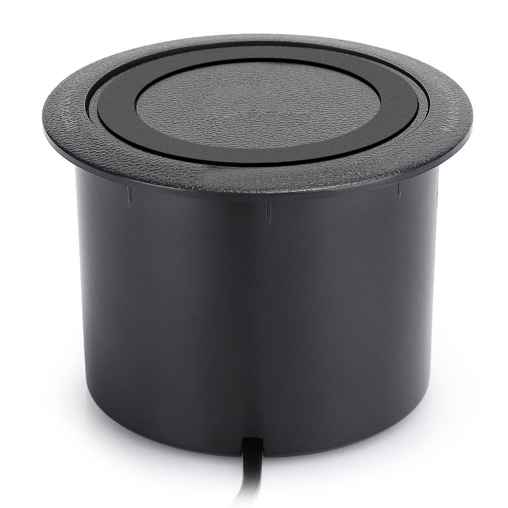 QI 10W ABS Black Convenient Practical Desktop Embedded 3 In 1 Double USB Rise Fall Wireless Charger