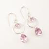 Natural Morganite Gemstone 925 Sterling Silver Jewelry Handcrafted Earrings 2.0" EE-140-2