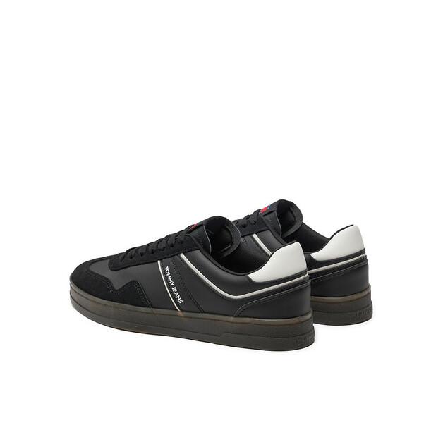 Мужские кроссовки Tommy Jeans Кожа retro cupsole em0em01414 чёрные
