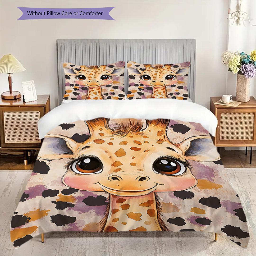 

Постільна білизна з візерунком жирафа Комплект ковдри Наволочка Домашній декор Подарунок на день народження (1 * підковдра + 2 * наволочка, без наповнювача) 200x220cm