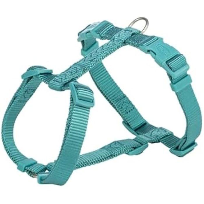 Harnais pour Chien - TRIXIE - Harnais Premium H - Bleu Aqua - Confort Optimal - Ajustable