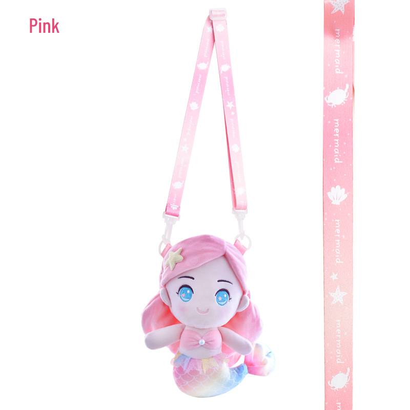

Плюшевая Русалка Принцесса Мультяшная Сумка Кукла Девочка Наплечный Рюкзак Детский Подарок розовый