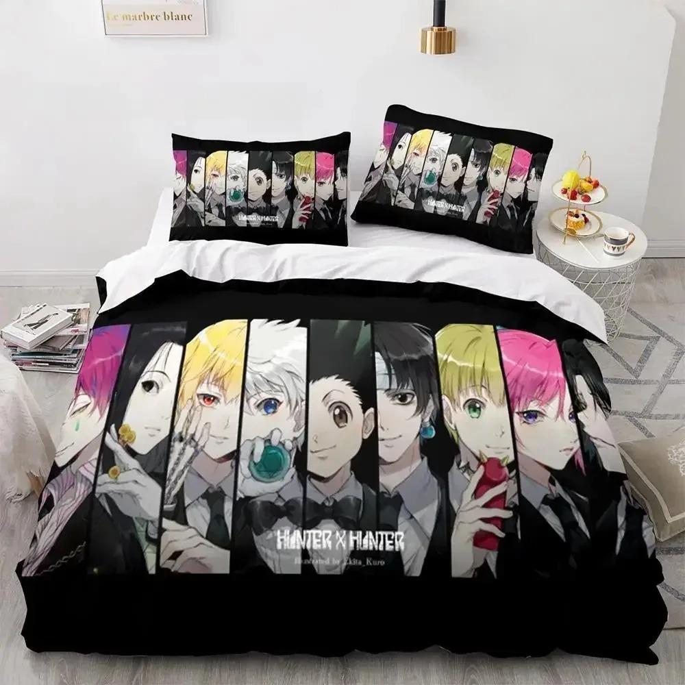 HUNTER×HUNTER Bedding Set Single Twin Full Queen King Size Bed Set Aldult Kid Bedroom Duvetcover Sets Bed Furniture Set Bedroom