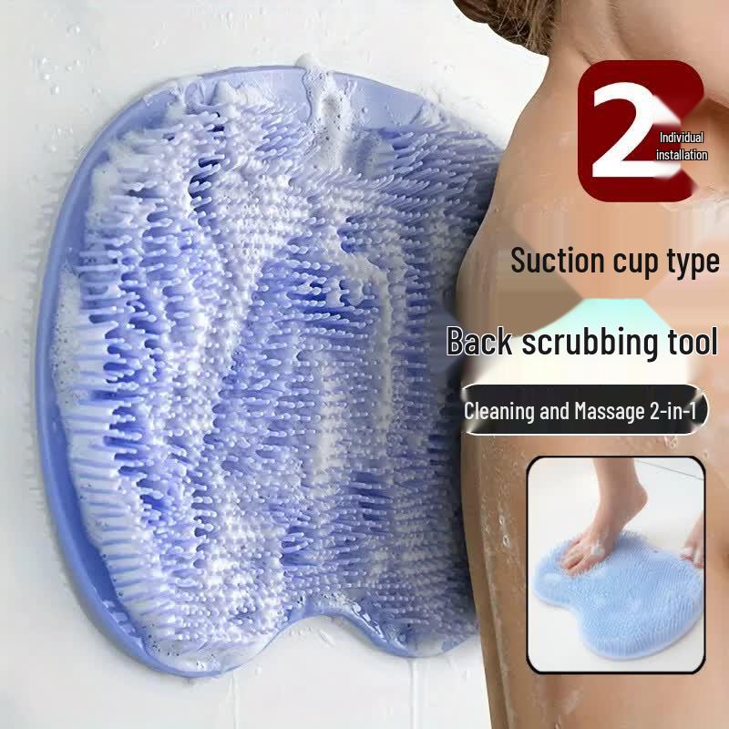 Wall-Mounted Silicone Back and Foot Scrubber