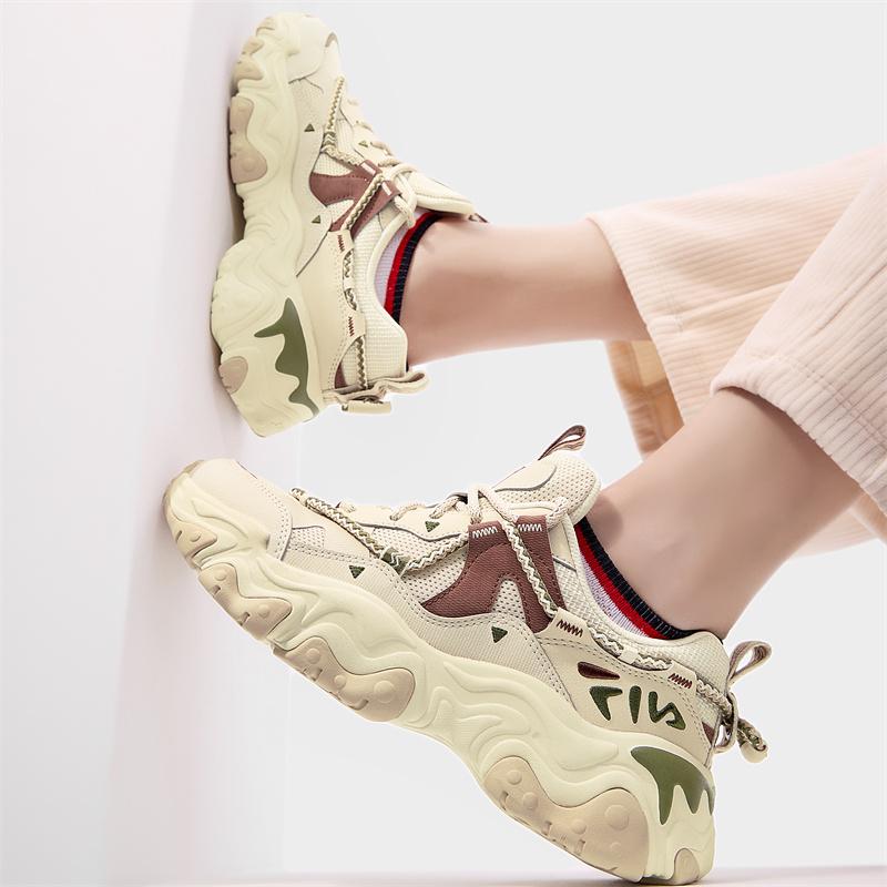 FILA Fluid 5 Cat Paw Shoes 5.0 Fashion Trend Low Top Casual Shoes Women sneaker Yellow White F12W432101FTP